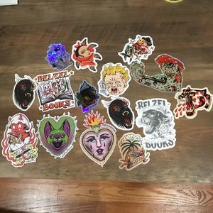 SET OF 15 TATTOO INSPIRED STICKERS